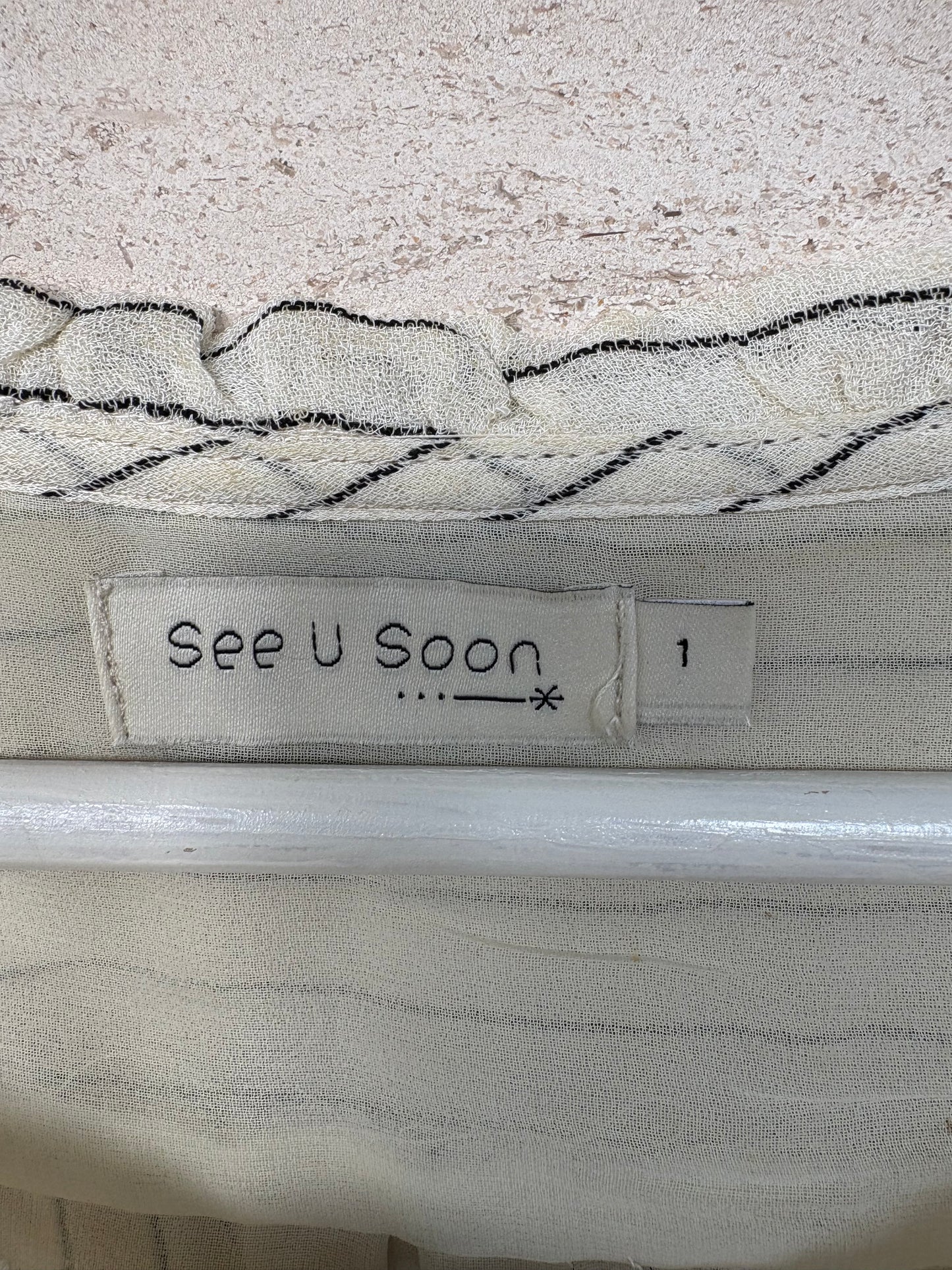 SEE U SOON. Striped airy blouse. T.S.