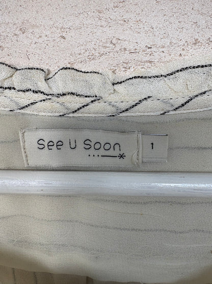 SEE U SOON. Striped airy blouse. T.S.