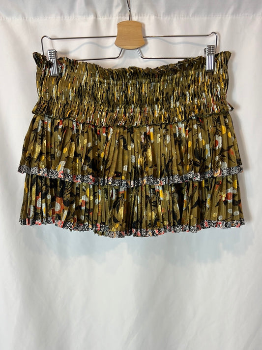ISABEL MARANT. Printed pleated silk skirt. Size 38