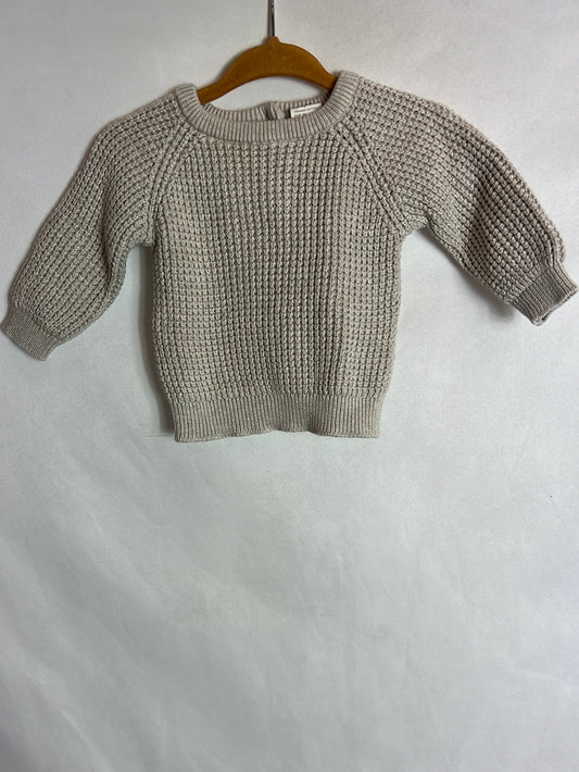 H&M. Jersey beige punto. T 1-2 meses