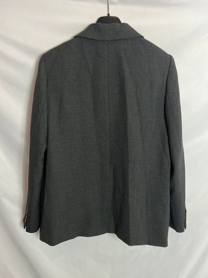 ADOLFO DOMÍNGUEZ. Textured gray blazer. T40