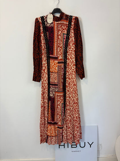 PANAMBI. Vestido largo fluido hombreras
