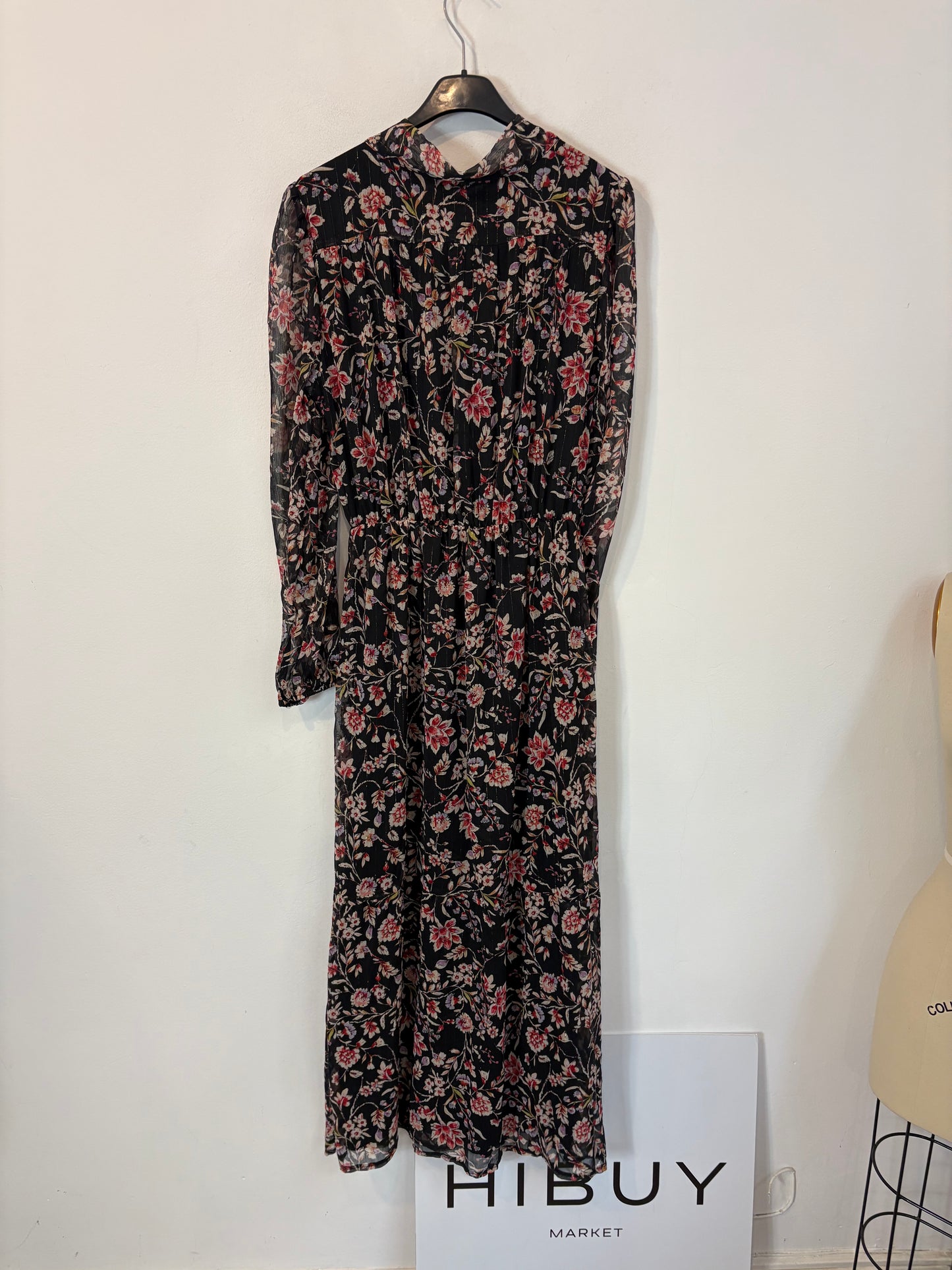 LOLA LIZA. Vestido largo estampado gasa