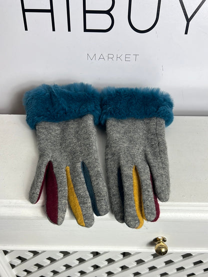 JO & MR.JOE. Guantes grises detalle puño