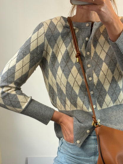 ZARA. Chaqueta rombos con lana