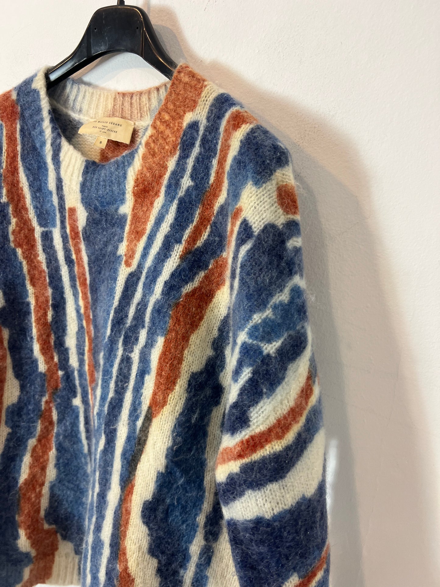 SEZANE. Multi-tone printed Ts sweater