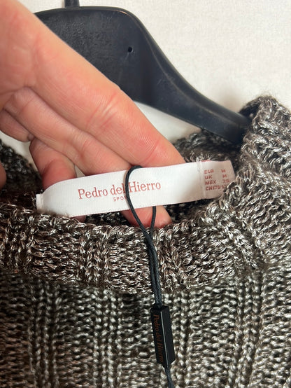 PEDRO DEL HIERRO. Jersey ocre jaspeado cuello alto. T M