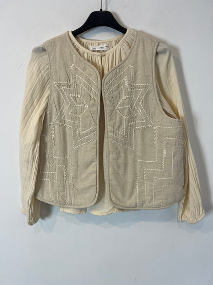 ZARA. Beige vest and blouse set. Size 13-14 years (XS)