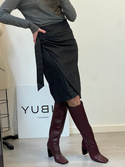 ISABEL MARANT. Falda marengo cruzada