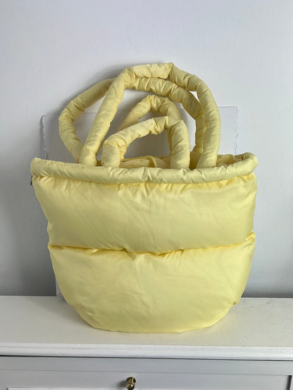 MADS NØRGAARD. Light yellow quilted bag