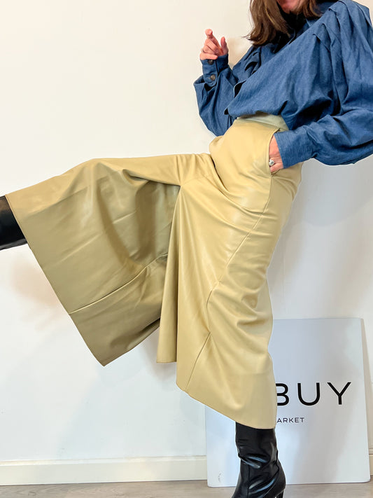 MARIANDRADA. Falda pantalón midi beige