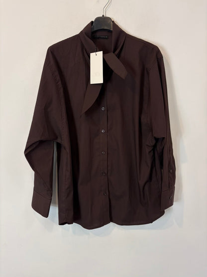 ZARA. Blusa marrón volumen lazada