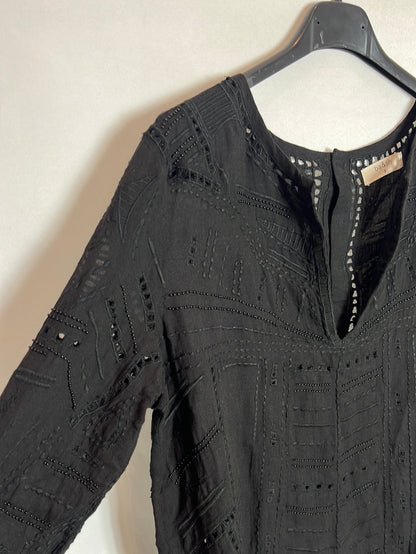 BA&amp;SH. Black die-cut blouse with rhinestones. Size 2(M)