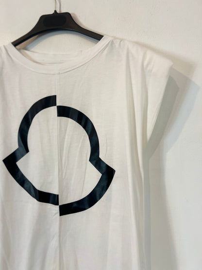 MONCLER. Camiseta blanca hombreras T.m