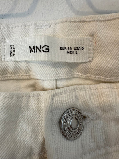 MANGO. Denim recto blanco. T 36