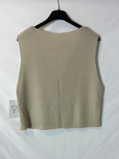 ARYA. Chaleco beige abotonado. T S