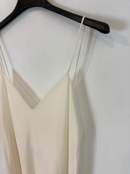 ZARA. Vestido largo lencero costuras. T S