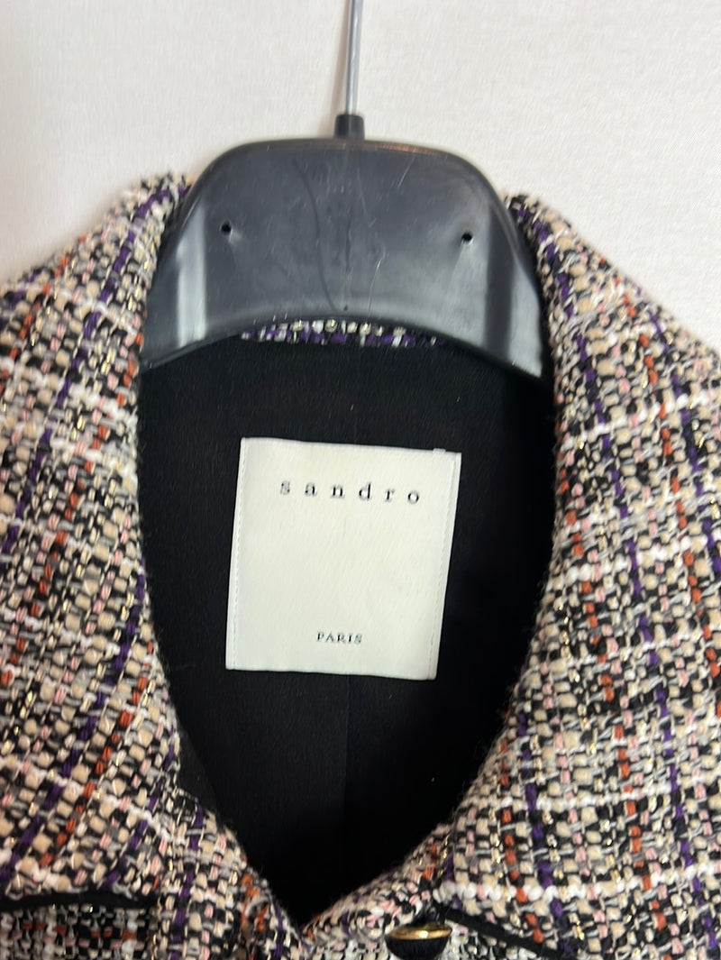 SANDRO . Top estilo chaqueta tweed. T 34