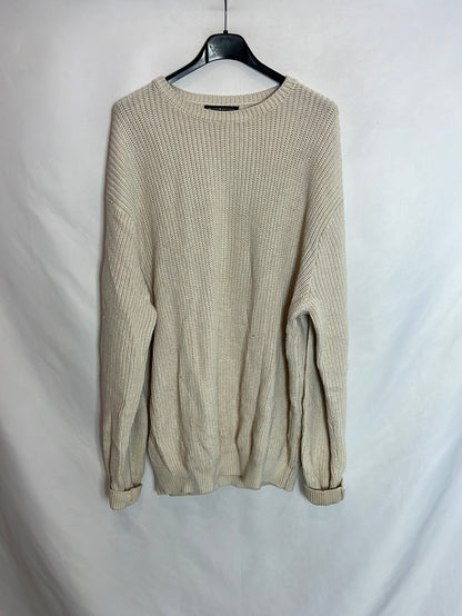 BRANDY MELVILLE. Jersey oversized beige T.u(l)