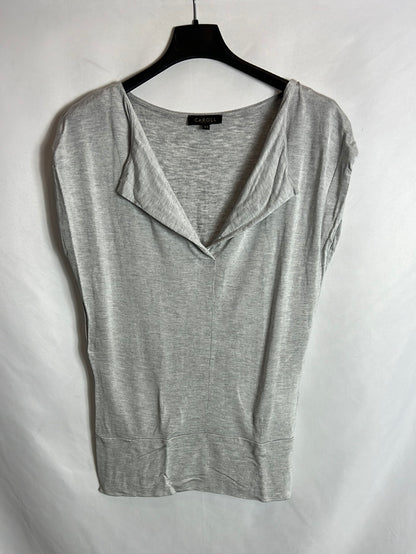 CAROLL. Top punto gris jaspeado. T XS