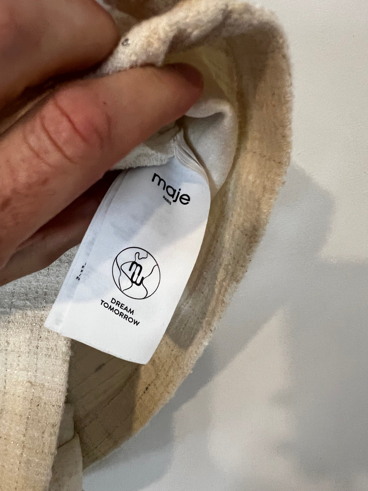 MAJE. Conjunto crema tweed