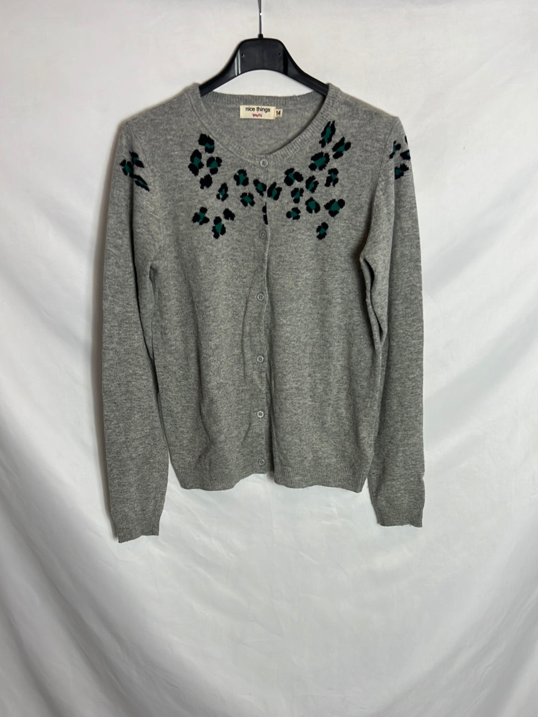 NICE THINGS. Rebeca gris dibujos. T 14 años (S)