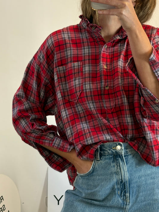 ISABEL MARANT. Camisa cuadros cuello volante