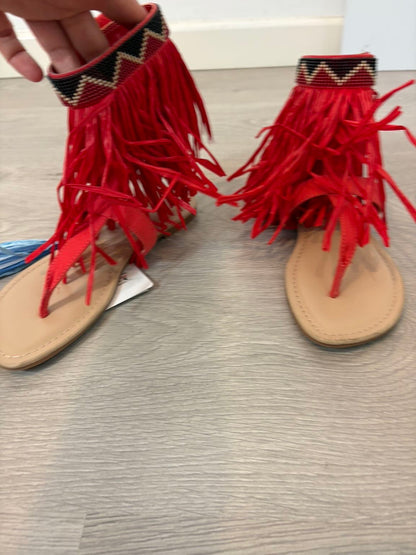DESIGUAL X STELLA JEAN. Sandalia roja flecos T.36
