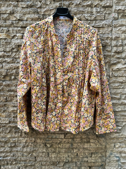 MANGO. Blusa mostaza flores T.s