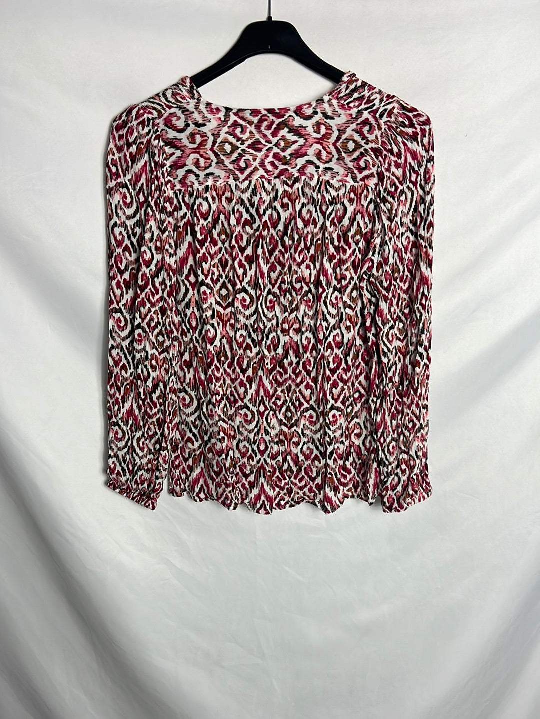 CORTEFIEL. Top manga larga fluido estampado. T S