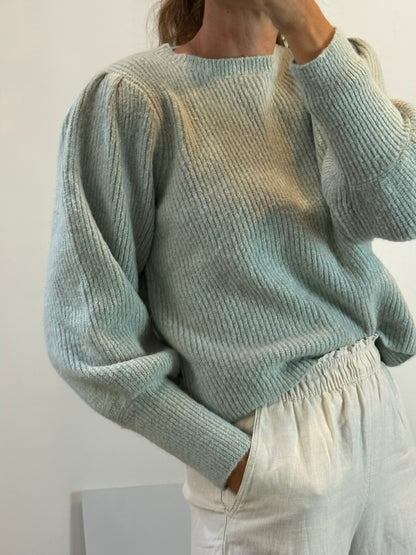 POLIN ET MOI. Jersey azul claro detalle mangas