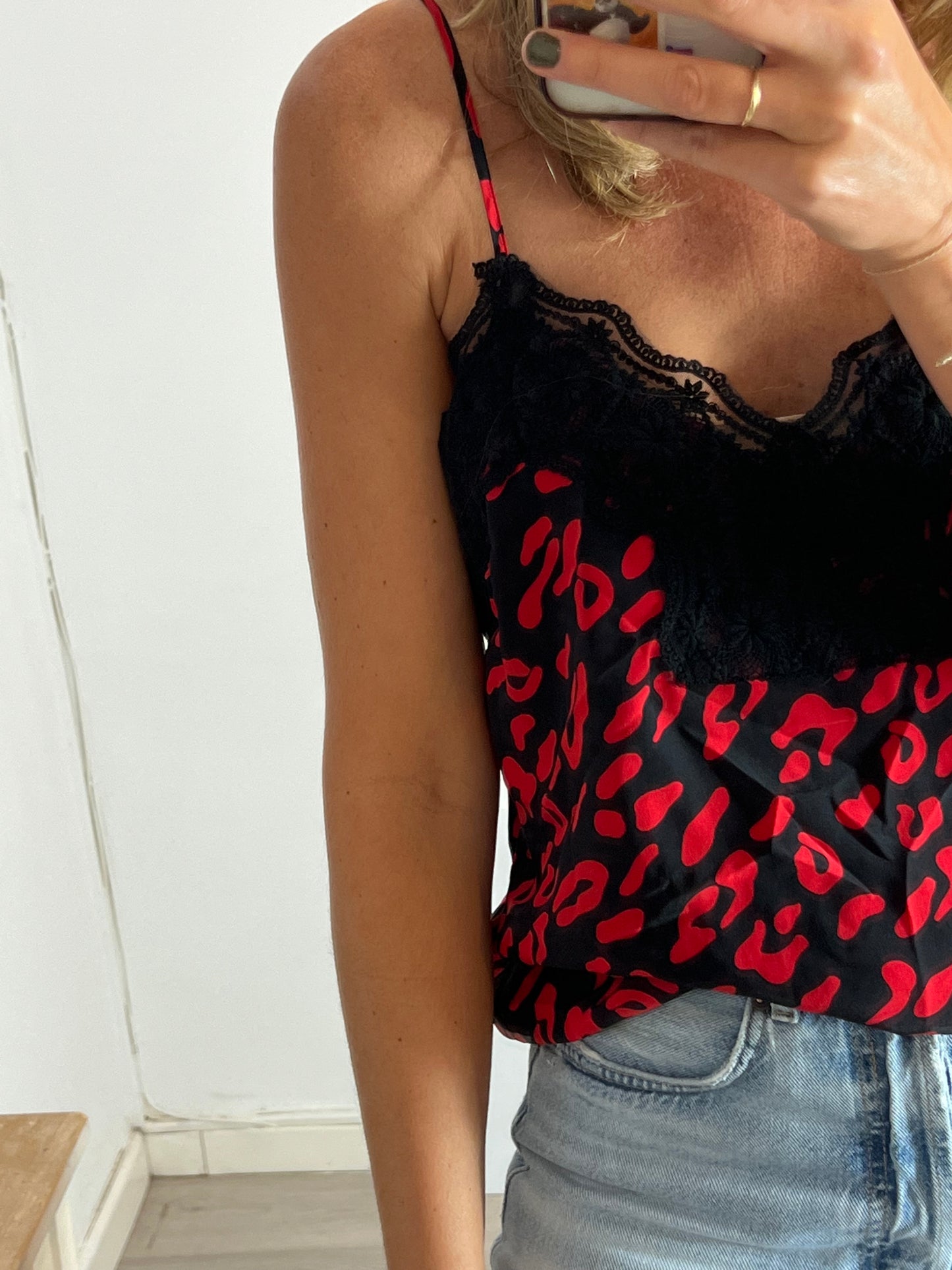 BELAIR. Top lencero seda print. T 3( m/l)