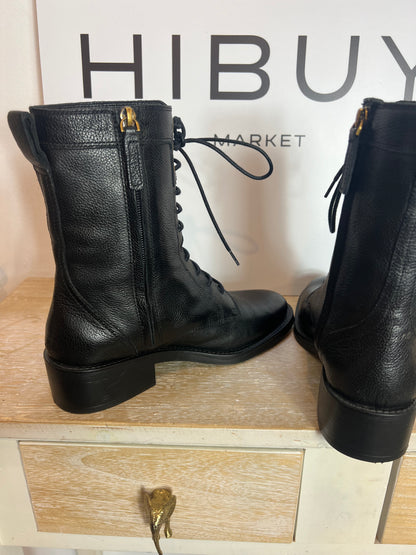 MASSIMO DUTTI. Botines negro cordones. T 37