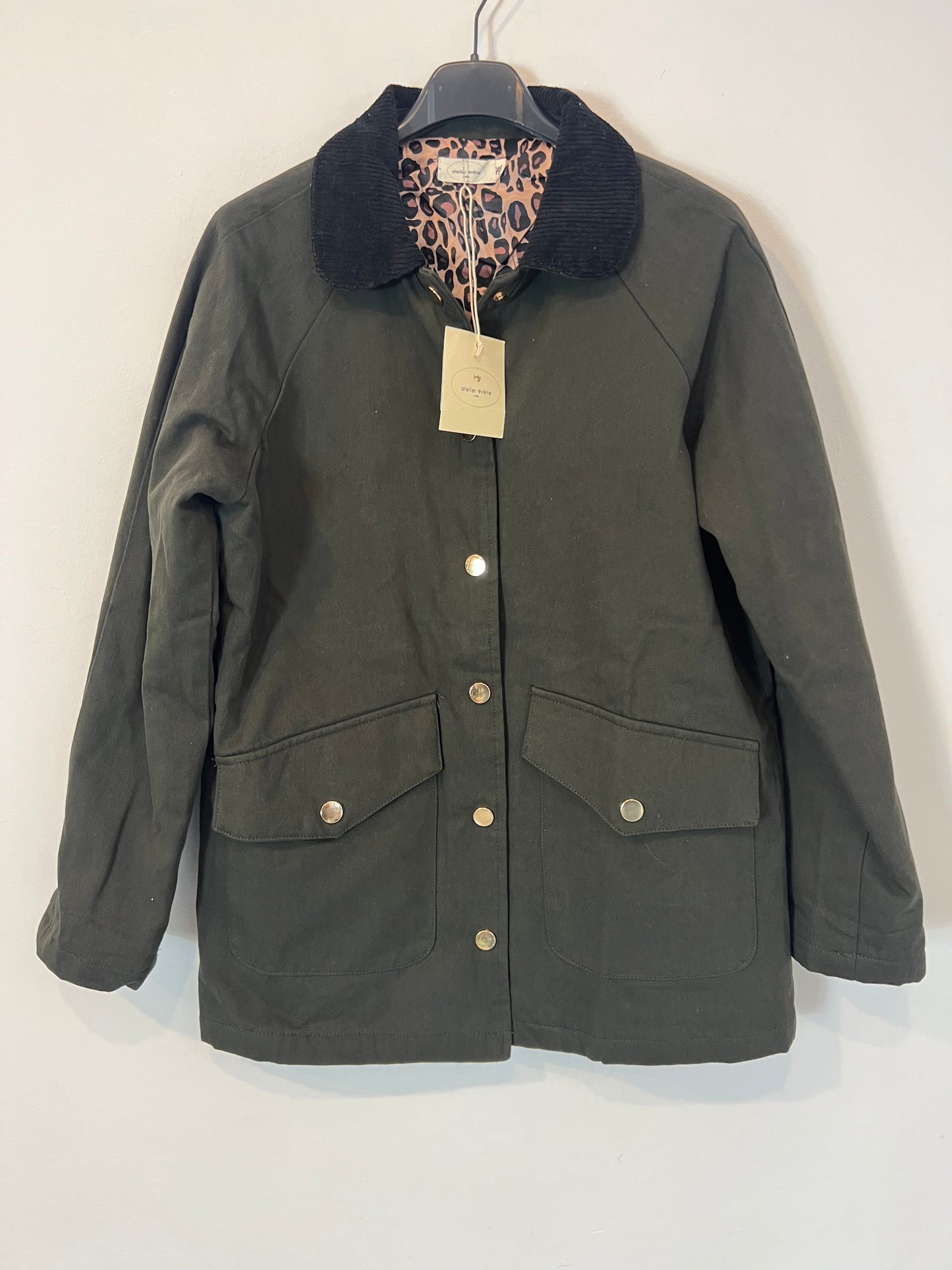 ATELIER EVENE. Dark olive green jacket. TS/M