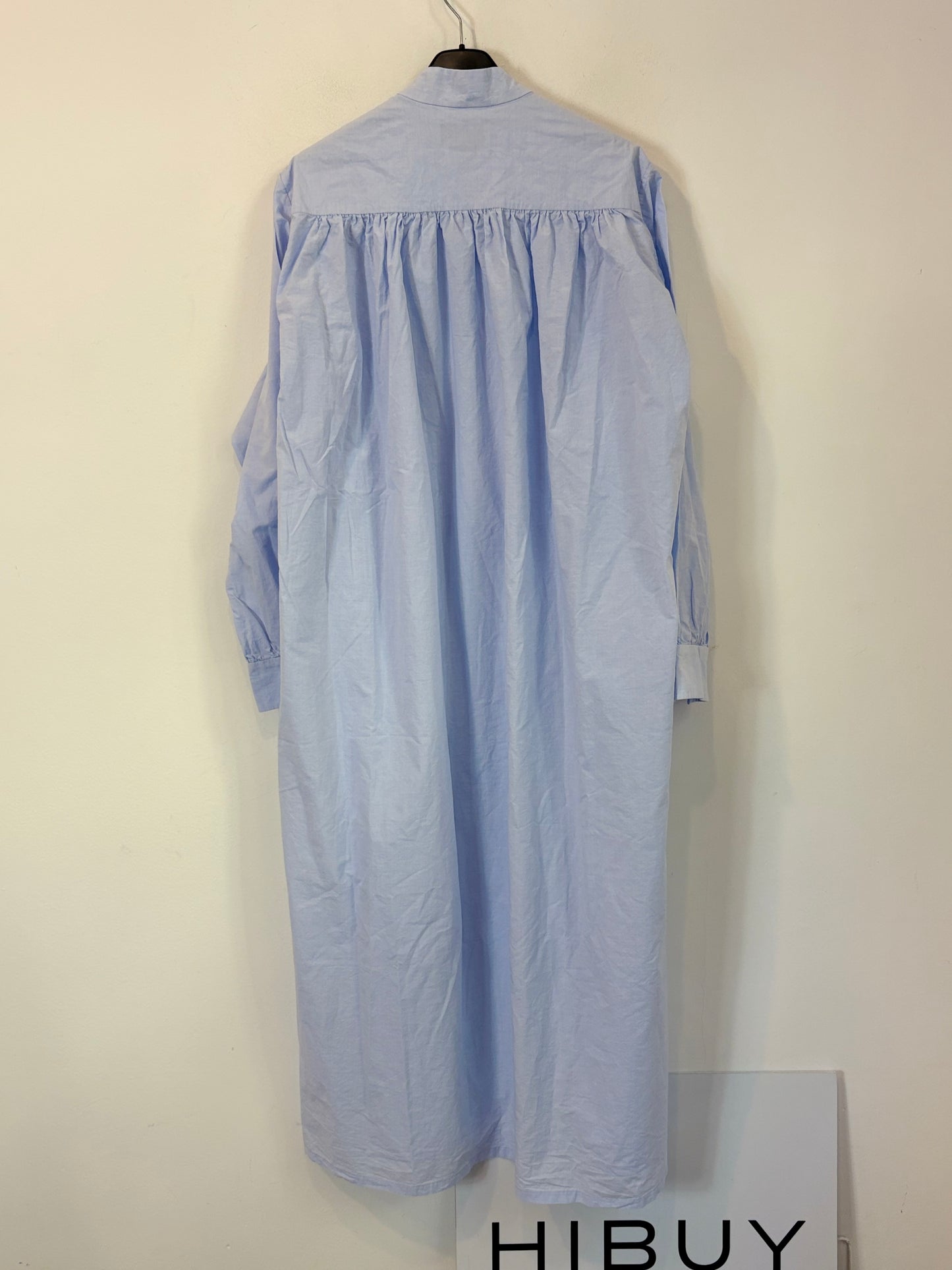DATURA. Vestido largo azul camsiero