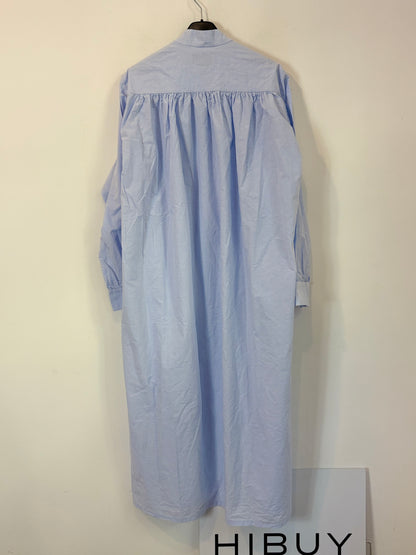 DATURA. Vestido largo azul camsiero
