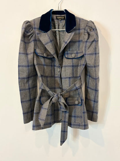 VANDERWILDE. Chaqueta lana y terciopelo tonos azules
