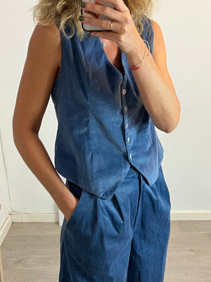 POPPELIN. Total look chaleco y pantalón pana T.m/l