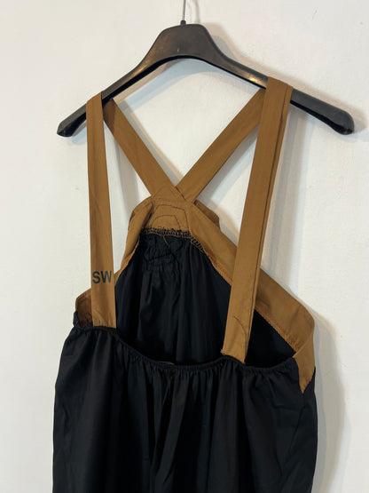 OTRAS. Vestido largo negro halter flor. T S/M