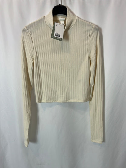 H&amp;M. Ribbed beige top Ts