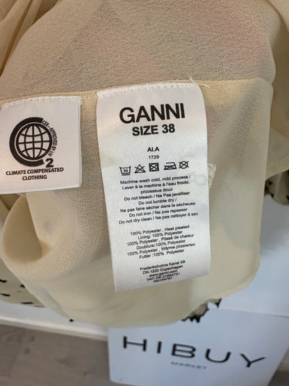 GANNI. Short pleated polka dot dress. Size 38