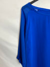 STRADIVARIUS. Blusa azul mangas semitransparentes T.S