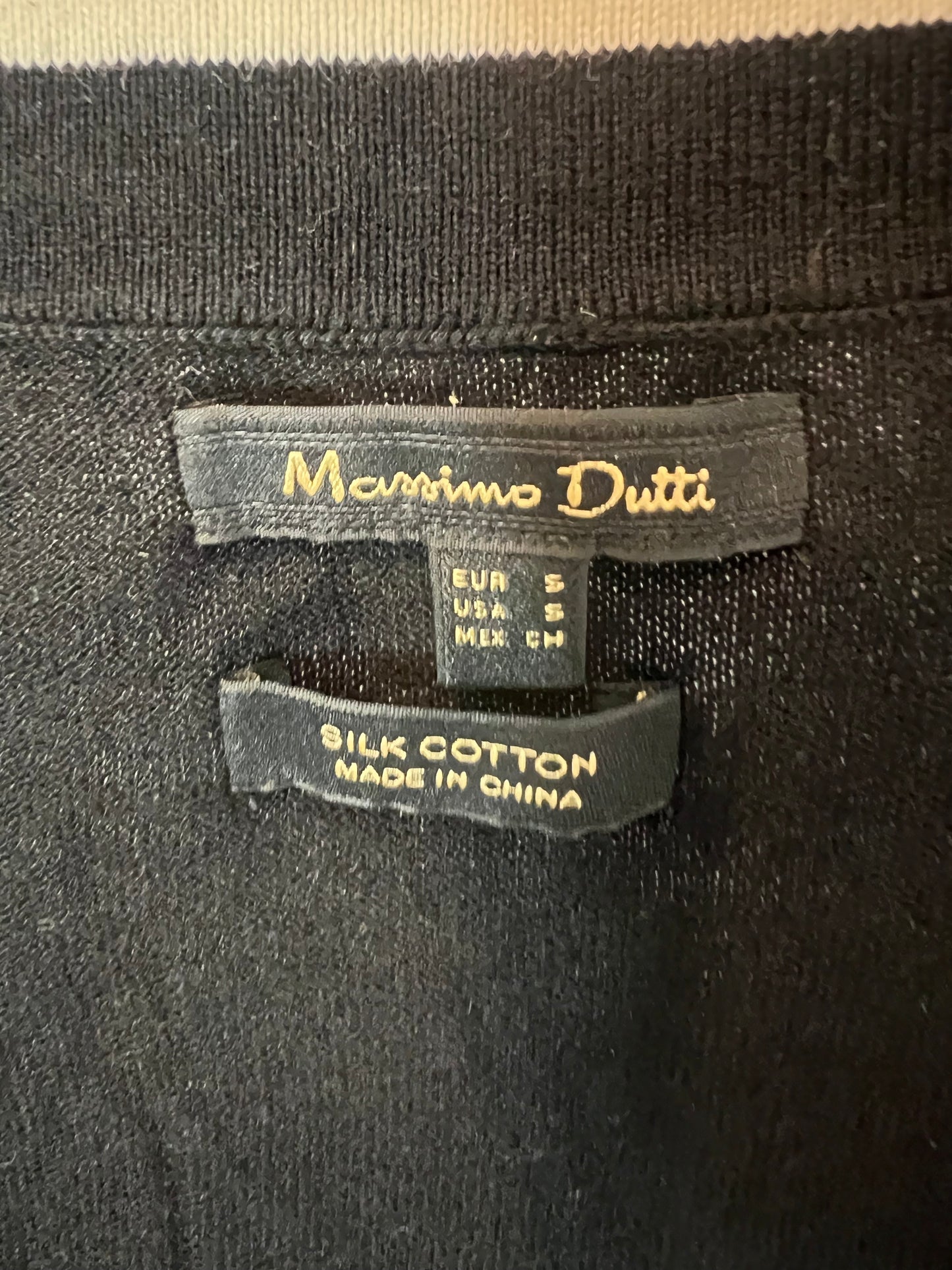 MASSIMO DUTTI. Chaqueta punto negra y blanca. T S