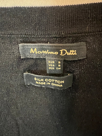 MASSIMO DUTTI. Chaqueta punto negra y blanca. T S