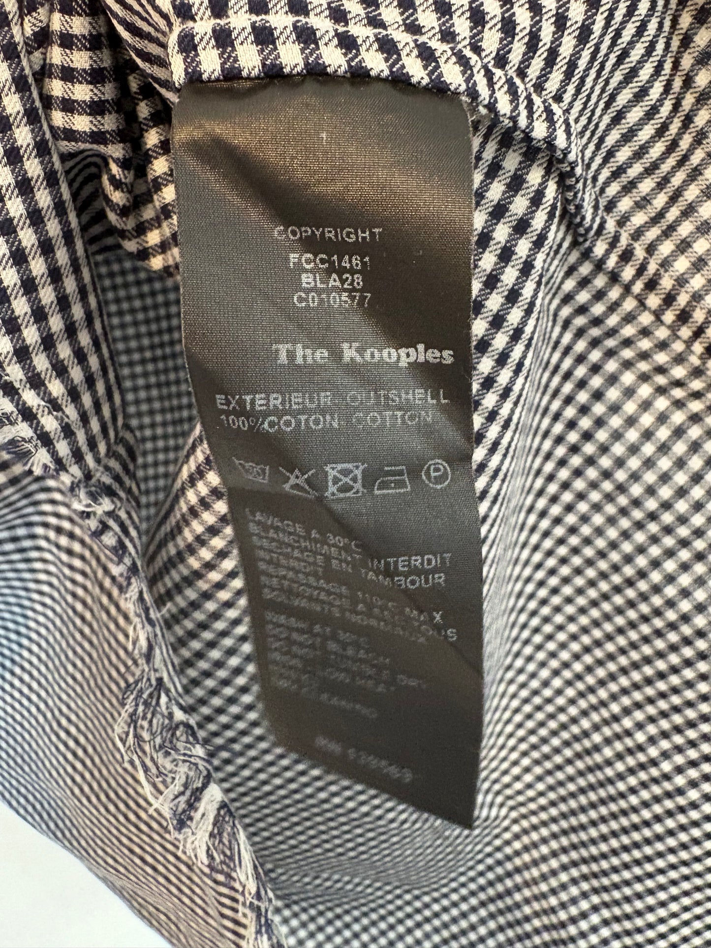 THE KOOPLES. Camisa cuadros detalles flecos. T XS