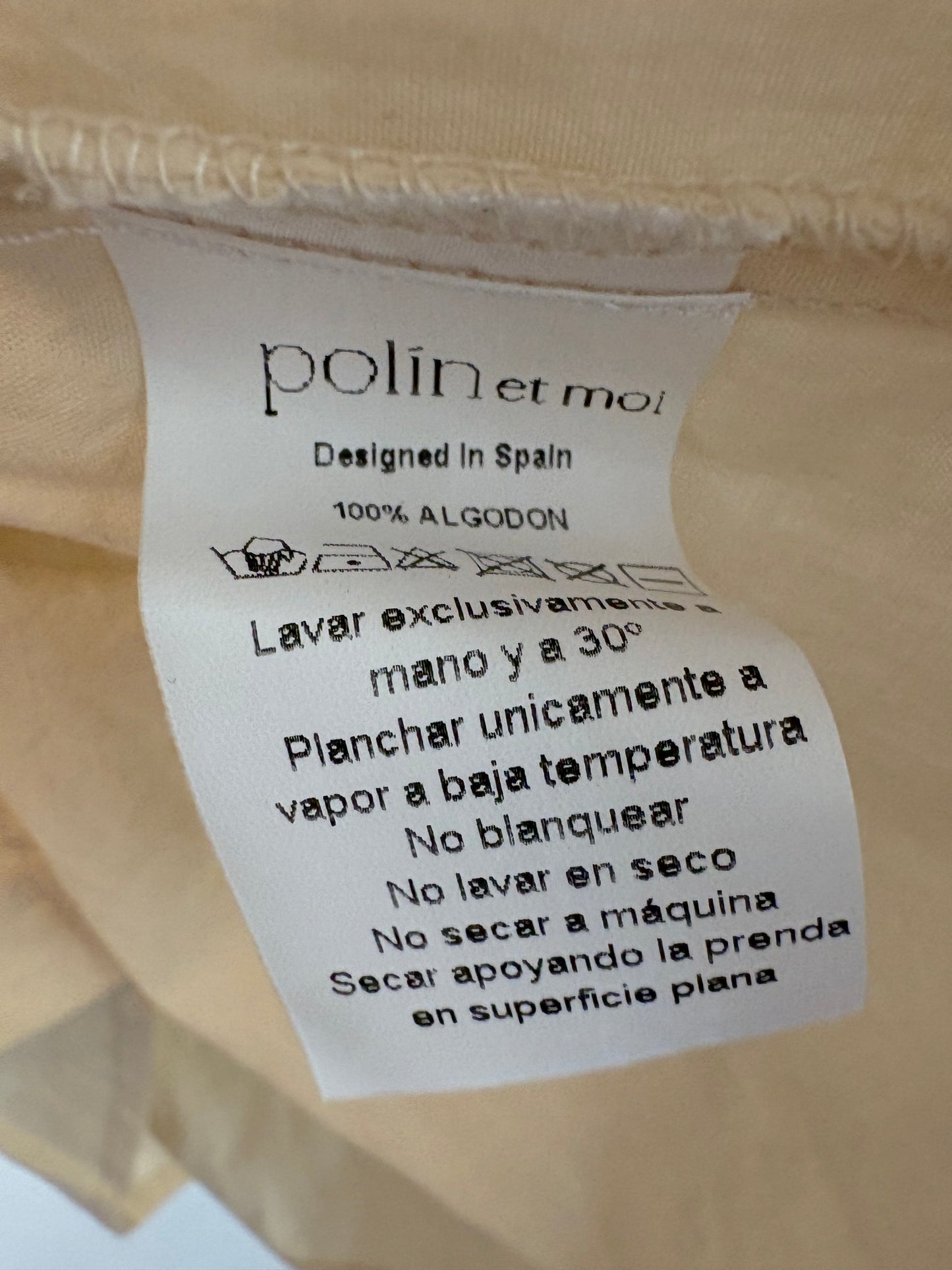 POLIN ET MOI. Blusa beige bordada