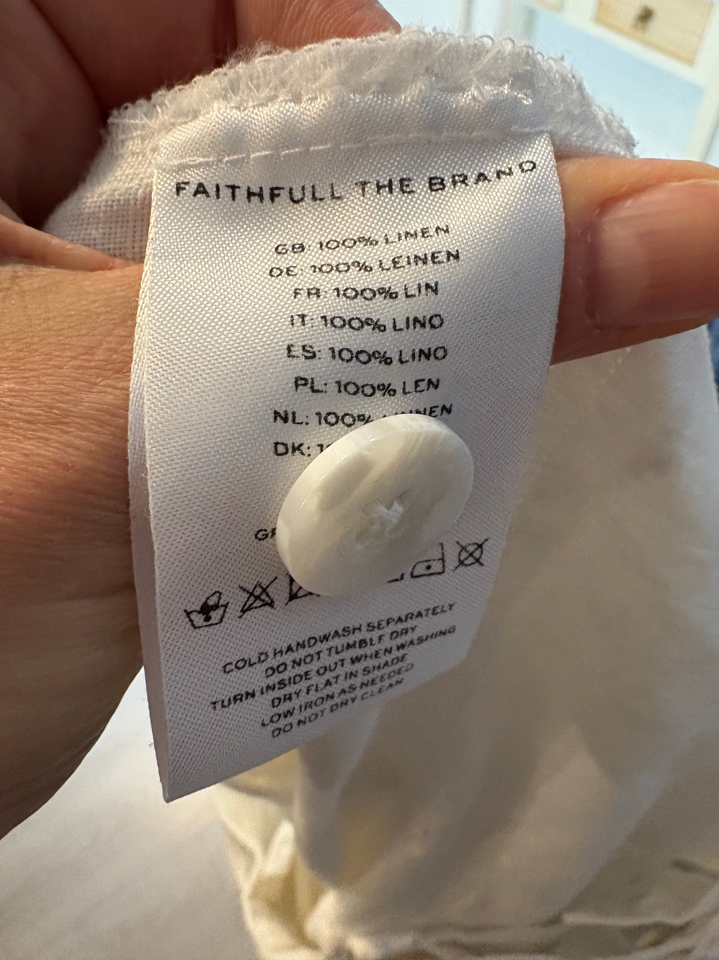 FAITHFULL THE BRAND. Pantalón blanco lino