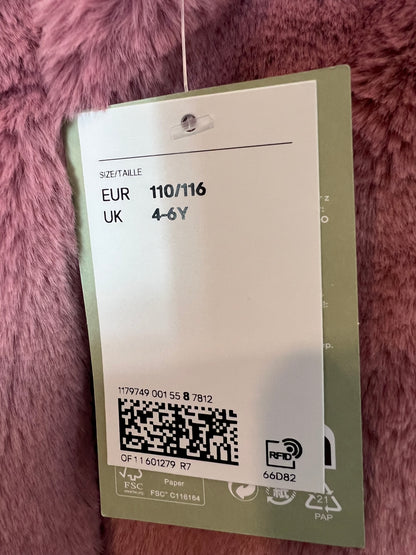 H&M. Chaleco pelo rosa. T 4- 6 años
