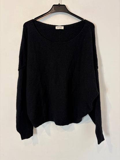 AMERICAN VINTAGE. Jersey negro cuello pico con lana