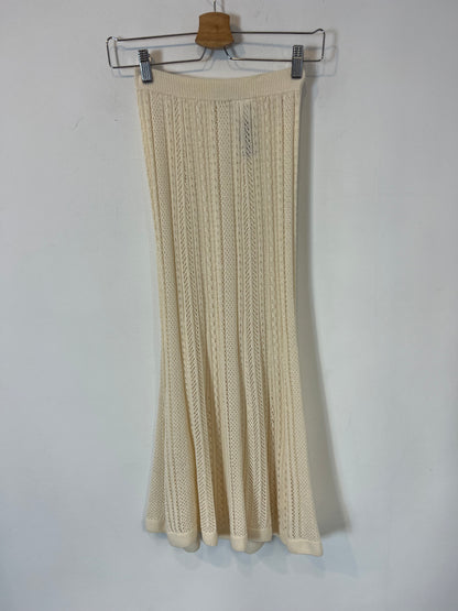 UNIQLO x INES DE LA FRESSANGE. Falda midi hilo beige. T S